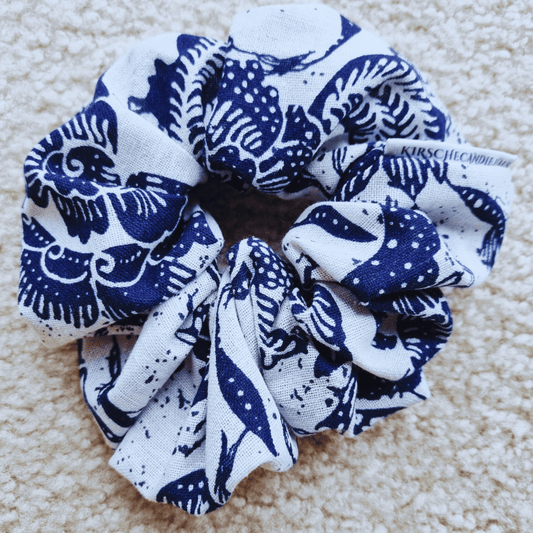 Batik Blue Scrunchie